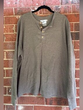 Goodfellow & Co Long Sleeve Henley Shirt - Taupe Brown